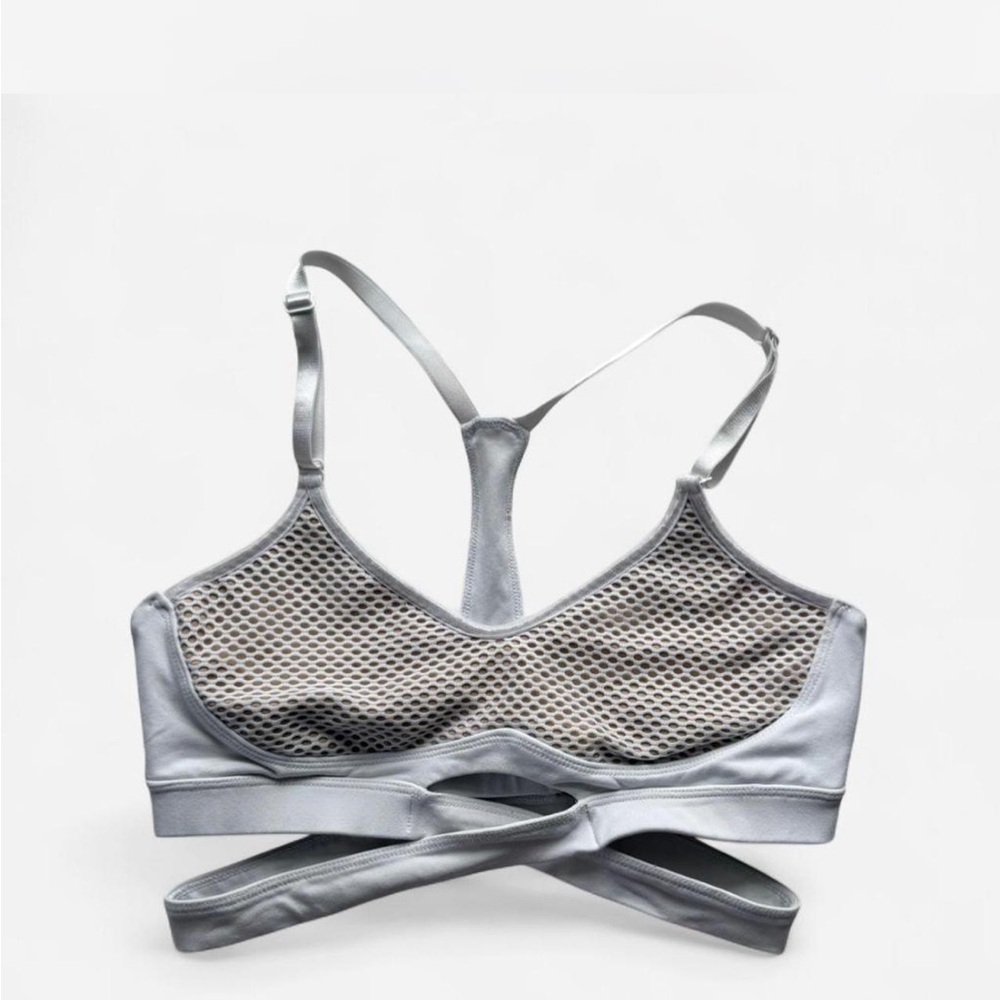 Bombshell Sportswear Off White Mesh Sports Bra
